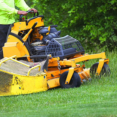 standing lawn mower image